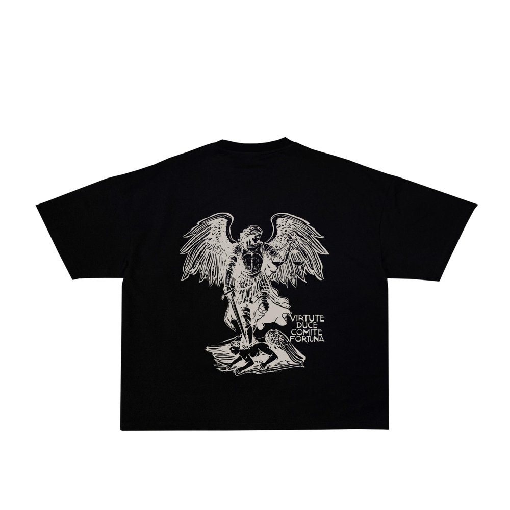 T-shirt Retro Angelo nera, vista retro