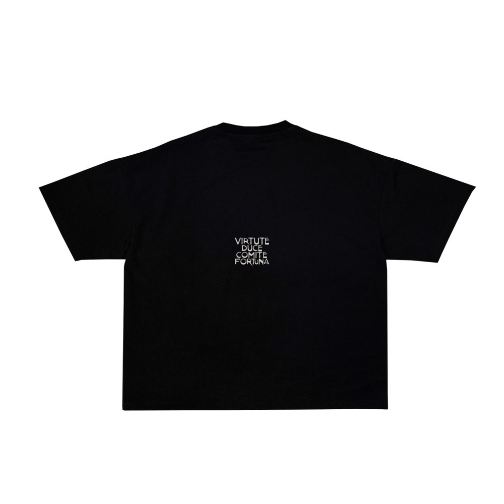 T-shirt Retro Motto nera, vista retro